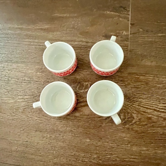 Red and White Ceramic Coffee Cup Set - Picture 12 of 13